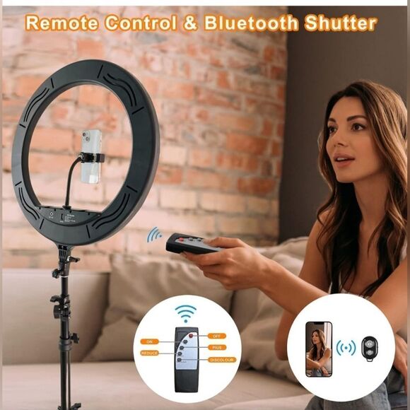 MOUNTDOG 16" Ring Light Kit 55W Bluetooth LED Ringlight Lighting with Tripod - Picture 9 of 9